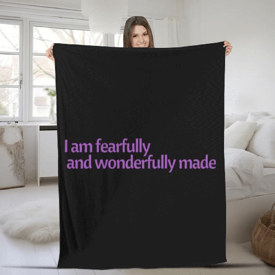 I am fearfully and wonderfully made affirmation Fleece Blankets