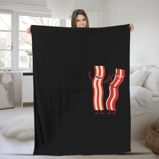 Bacon Bliss: Humor Meets Breakfast Art Fleece Blankets