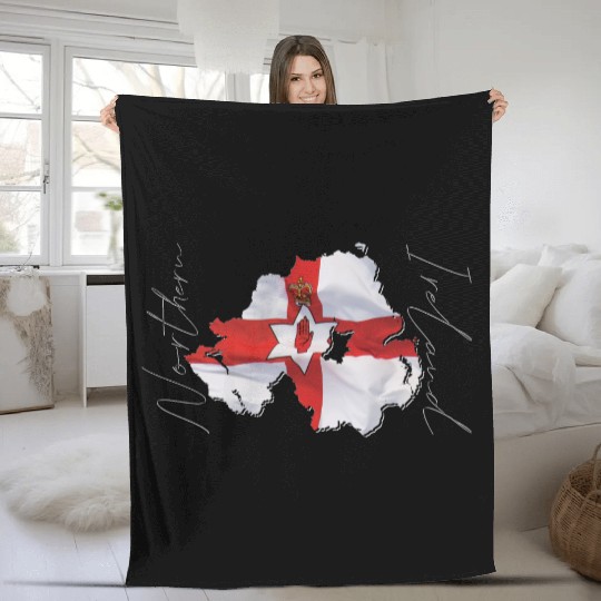 Northern Ireland | Real Flag | Flag Map EN Fleece Blankets