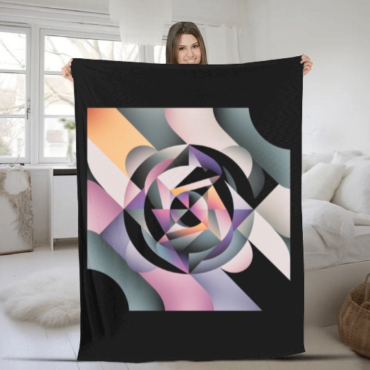 Geometric Harmony Fleece Blankets