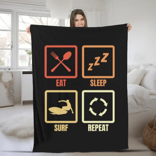 Surfer Daily Schedule Fleece Blankets