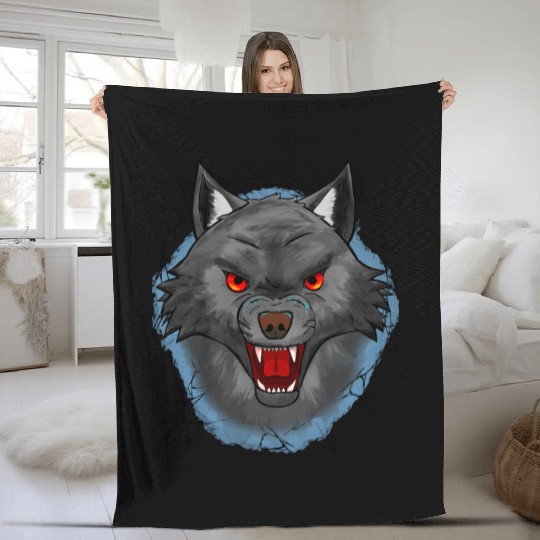 Angry Wolf Fleece Blankets