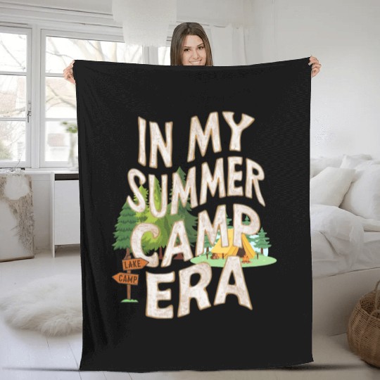 Cute In My Summer Camp Era Groovy Friend Crew Fleece Blankets