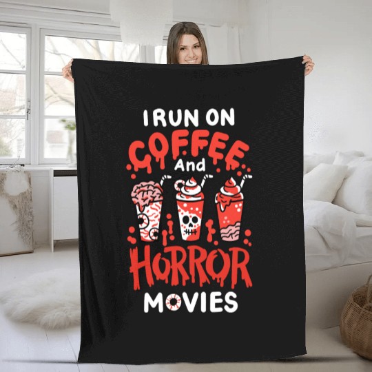 Horror Movie and Coffee Fleece Blankets
