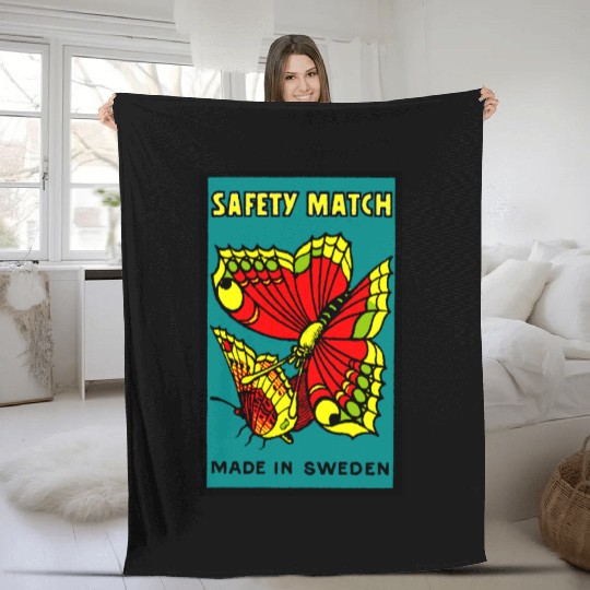 Swedish Safety Matches Butterflies Fleece Blankets