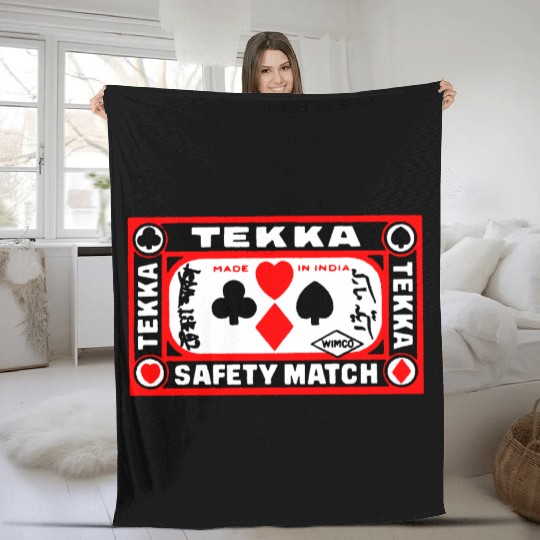 Indian Safety Matches Matchbox Art Suits of Poker Fleece Blankets