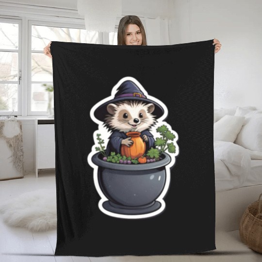 Witchy Hedgehog Fleece Blankets