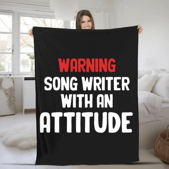 Warning Song Writer Attitude Karaoke Guitarist Fleece Blankets