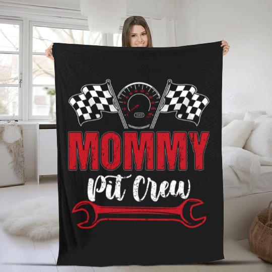 Race Car Birthday Party Family Mommy Pit Crew Fleece Blankets