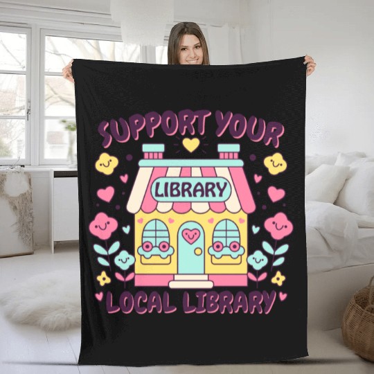 Support Your Local Library Fleece Blankets