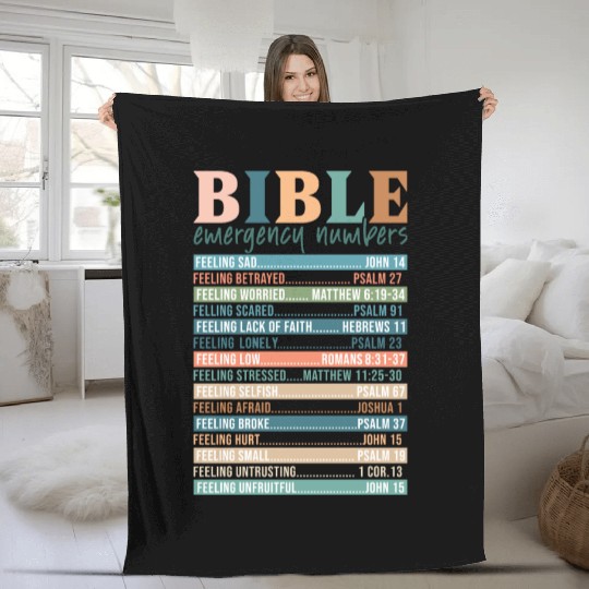 Bible Emergency Numbers Fleece Blankets