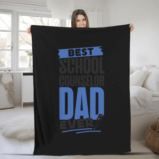 School Counselor Dad Best School Fleece Blankets