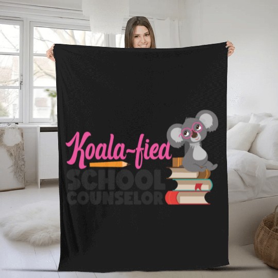 School Counselor Koala Koala-Fied Fleece Blankets