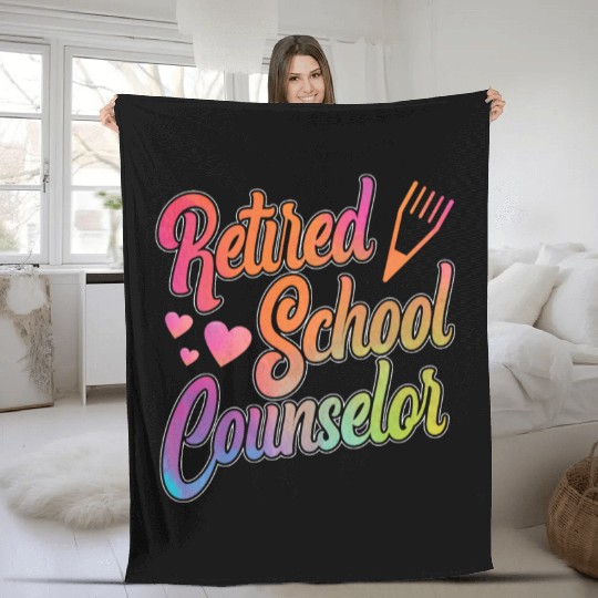 School Counselor Retired Fleece Blankets