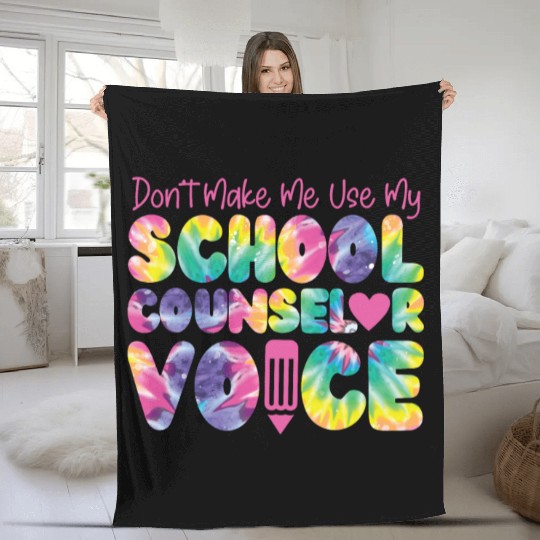 School Counselor Tie Dye Don't Fleece Blankets