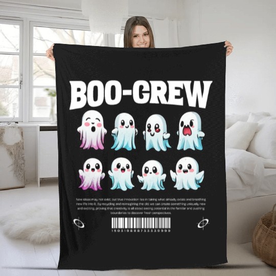 Boo Crew - Halloween Cute Ghost Fleece Blankets