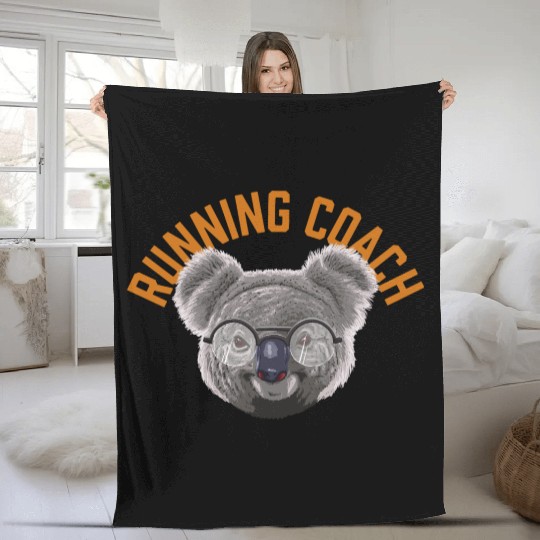 Koalified Running Coach Runner Funny Running Train Fleece Blankets