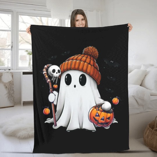 Bruh Ghost Halloween Fleece Blankets