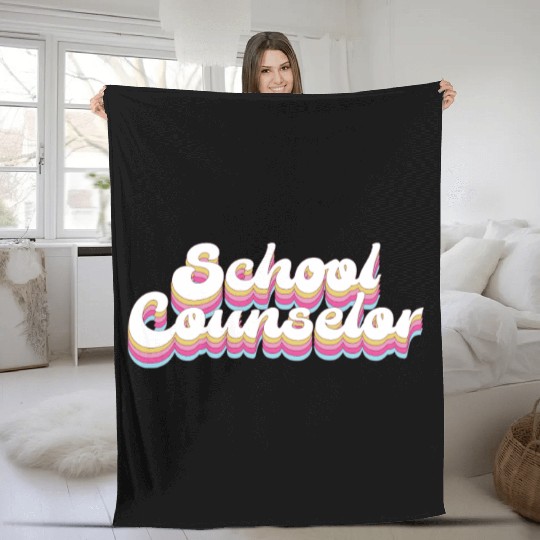 School Counselor Retro 80s 90s Fleece Blankets