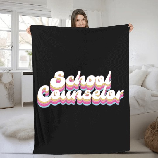 School Counselor Retro 80s 90s Fleece Blankets