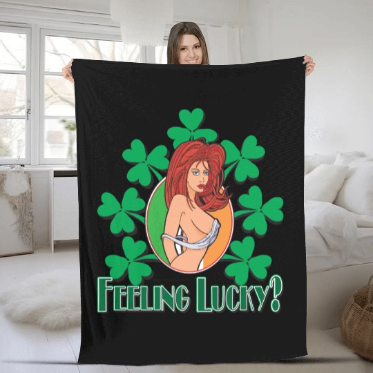Feeling Lucky Girl Fleece Blankets