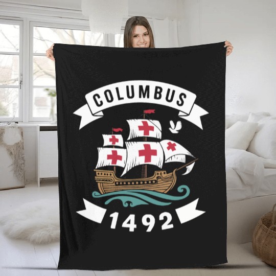 Columbus Day Christopher Columbus Italian American Fleece Blankets
