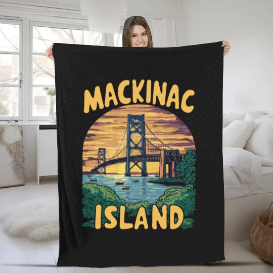 Mackinac Island. Fleece Blankets