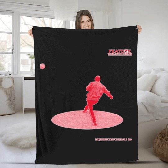 Red White Knuckleball 18 Fleece Blankets