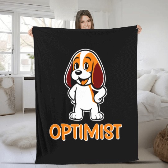 optimistic beagle Fleece Blankets