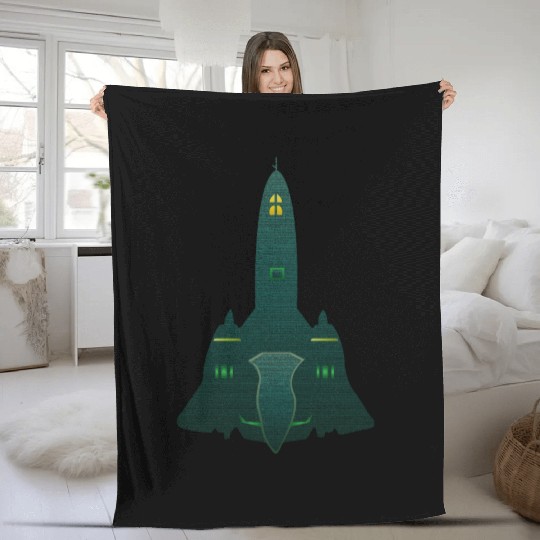 SR-71 Blackbird Stealth Aircraft Design - Aviation Fleece Blankets