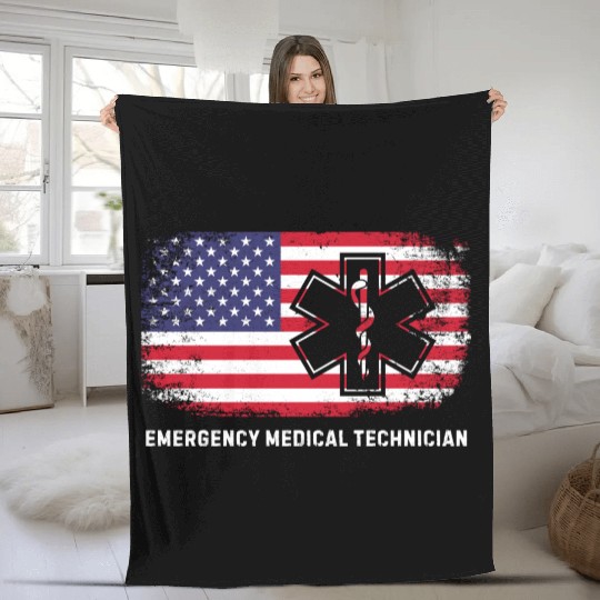 Emergency Medical Technician EMT Fleece Blankets