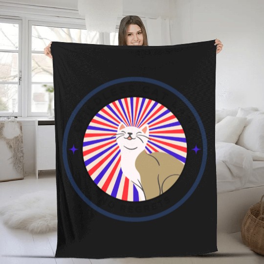 Childless cat lady. no regrets Fleece Blankets