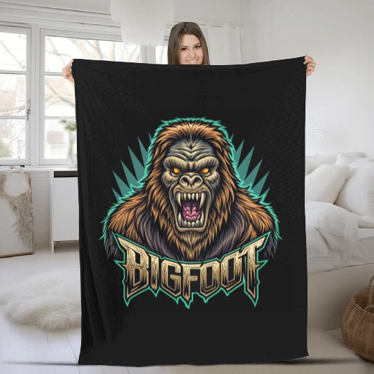 Explore a unique Bigfoot design Fleece Blankets