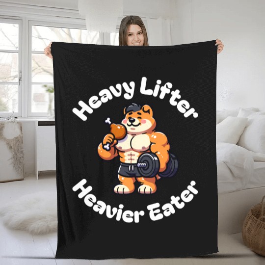 Chow Chow Dog Gym Food Cute Fleece Blankets