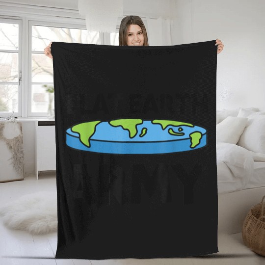 Flat Earth Army Flat Earther Flat Earth Fleece Blankets