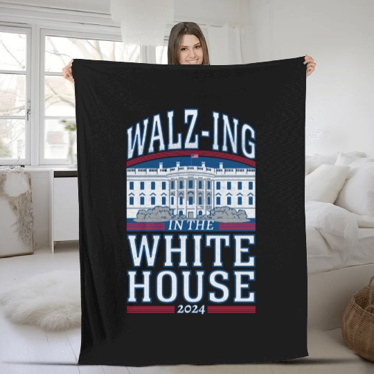 Harris Walz Walz-ing In The White House Fleece Blankets