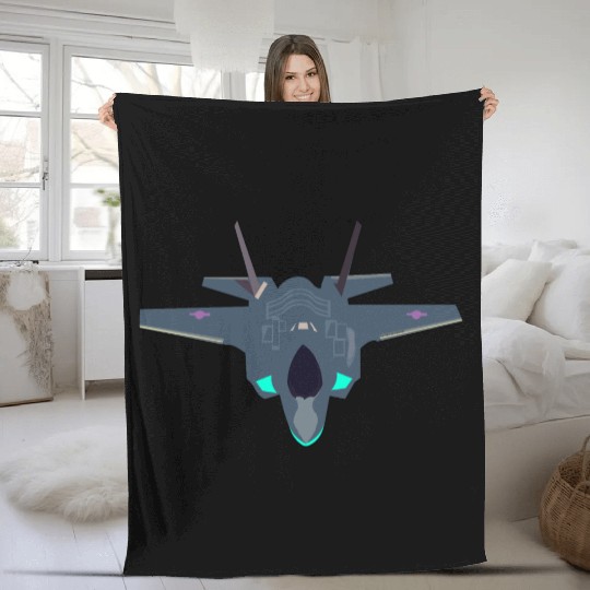 Stealthy F-35 Fighter Jet Design Fleece Blankets