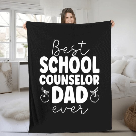 School Counselor Dad Best School Fleece Blankets