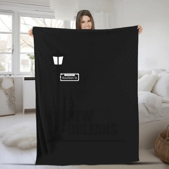 New Orleans - Bourbon Street Fleece Blankets