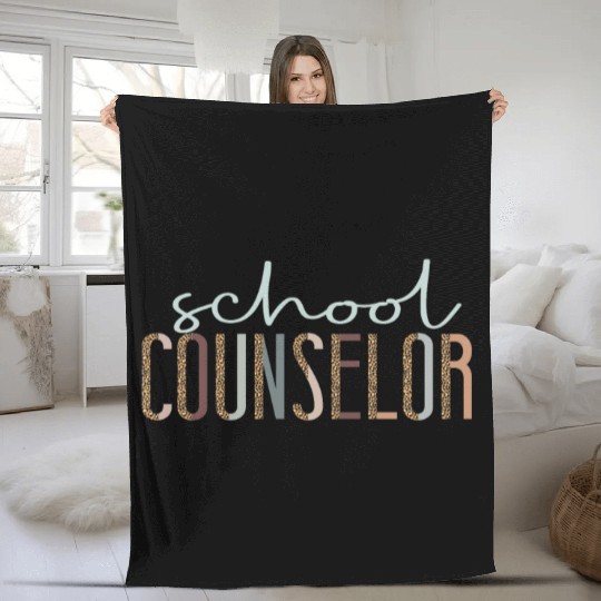School Counselor Leopard Cheetah Fleece Blankets