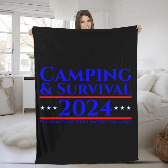 Camping Survival Pitching Tents 2024 Fleece Blankets