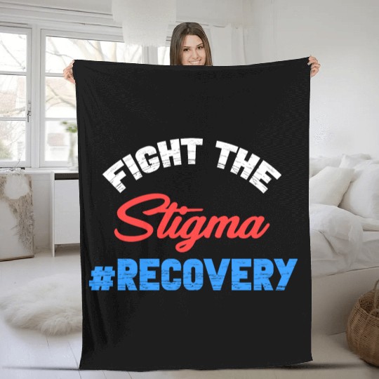Fight The Stigma #Recovery Overdose Sobriety Fleece Blankets