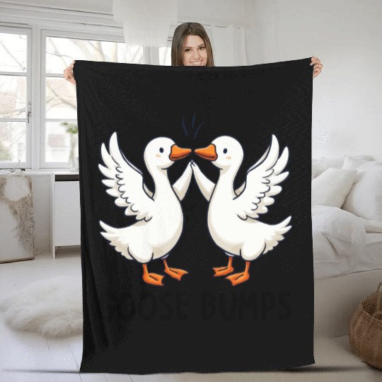 Cute Goose Bumps Funny Animal Pun Lover Fleece Blankets