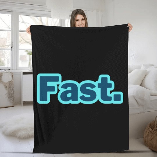 Fast. word typography Fleece Blankets