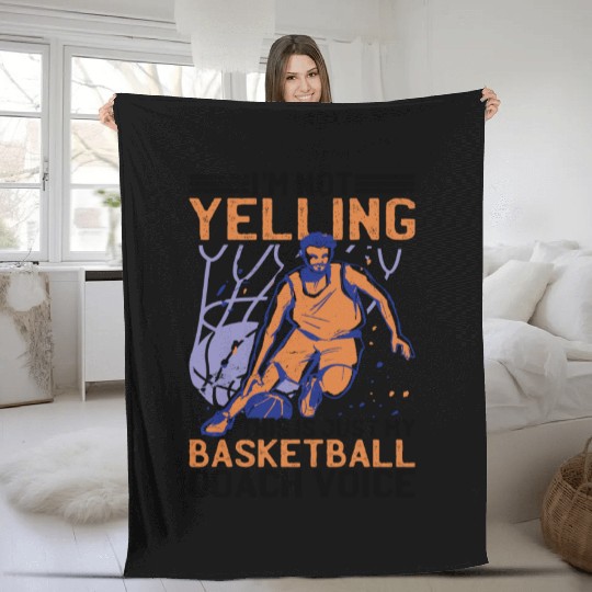 This Is Just My Basketball Coach Voice 2 Fleece Blankets