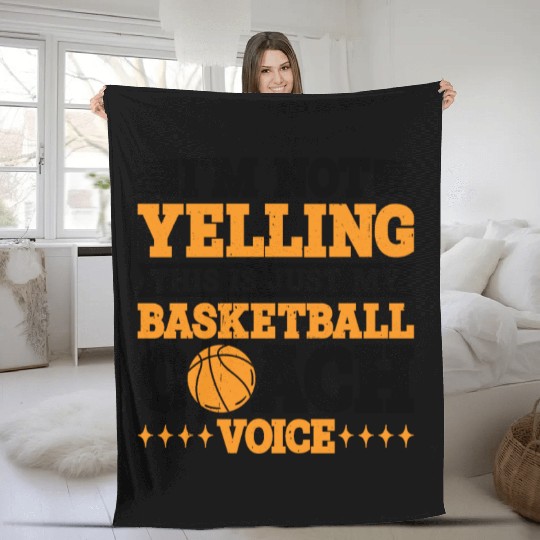 This Is Just My Basketball Coach Voice 3 Fleece Blankets