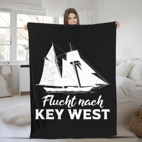 Florida ESCAPE TO KEY-WEST Sailing Florida Fleece Blankets
