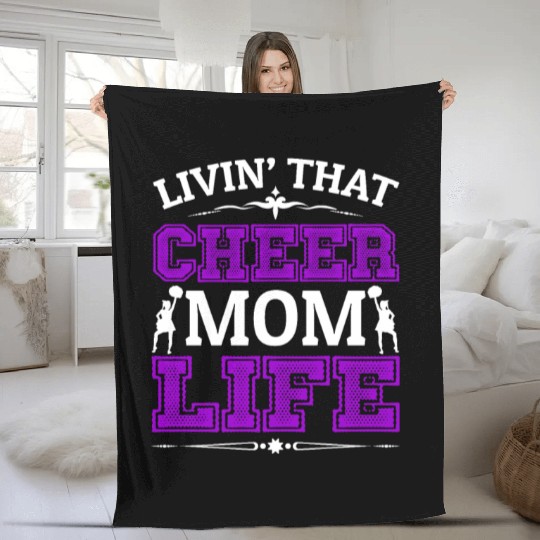 Living Cheer Mom Life Cheerleading Mother's Day Fleece Blankets