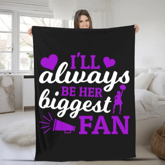 Always Her Fan Cheer Mom Cheerleading Mother's Day Fleece Blankets