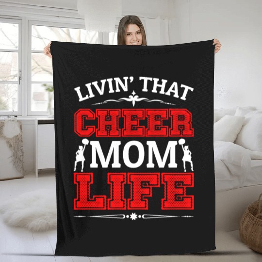 Living Cheer Mom Life Cheerleading Mother's Day Fleece Blankets